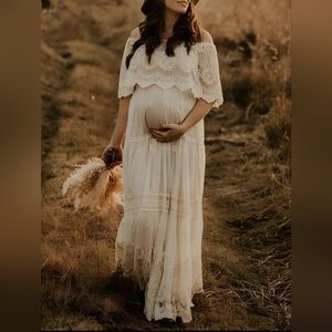 Elegant Lace Maternity Dress